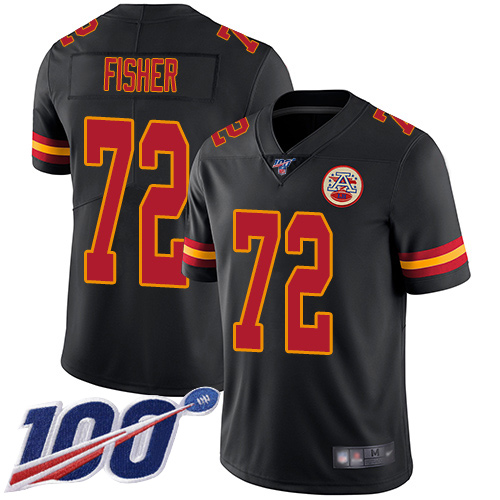 Men Kansas City Chiefs #72 Fisher Eric Limited Black Rush Vapor Untouchable 100th Season Football Nike NFL Jersey->nfl t-shirts->Sports Accessory